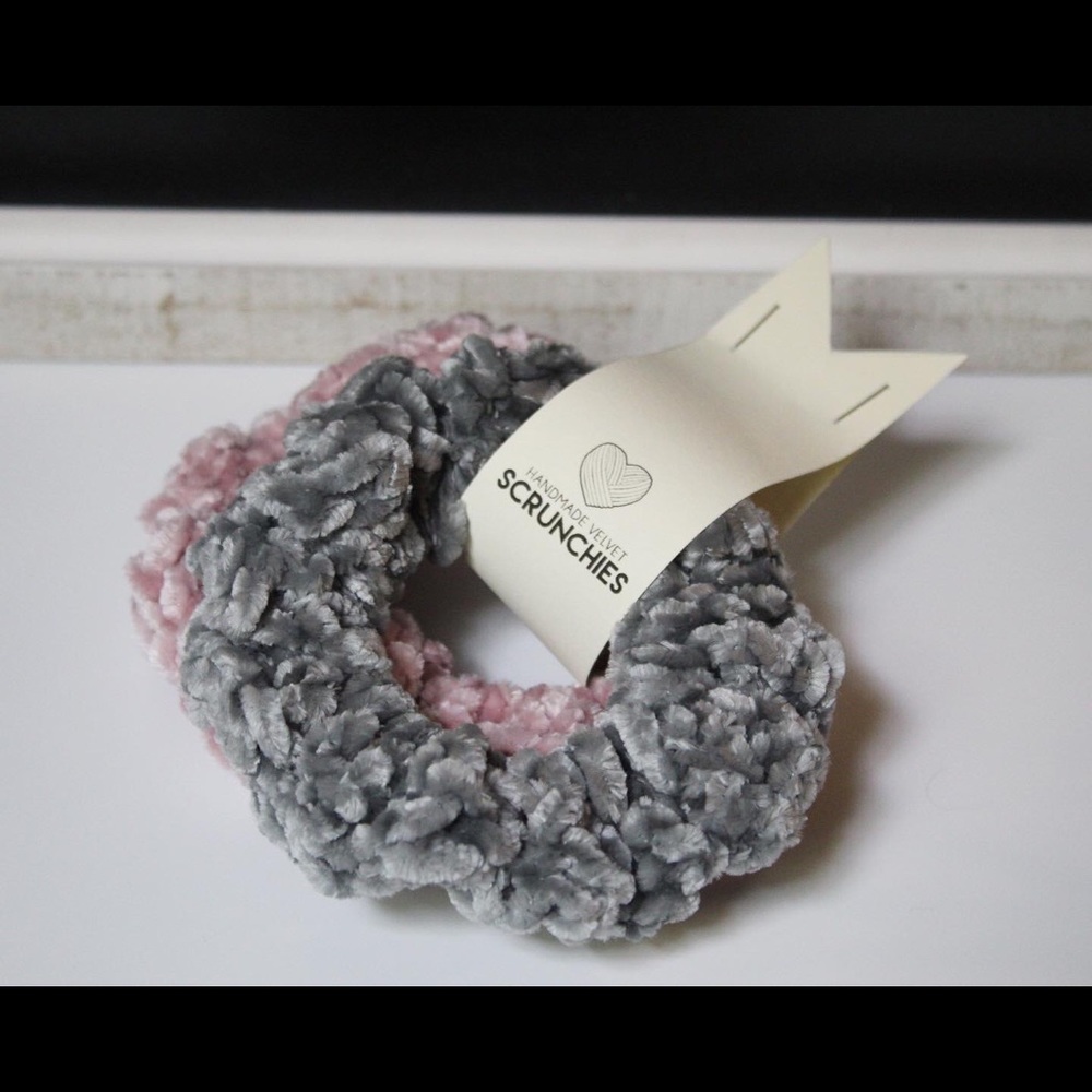Velvet crochet scrunchies (handmade)